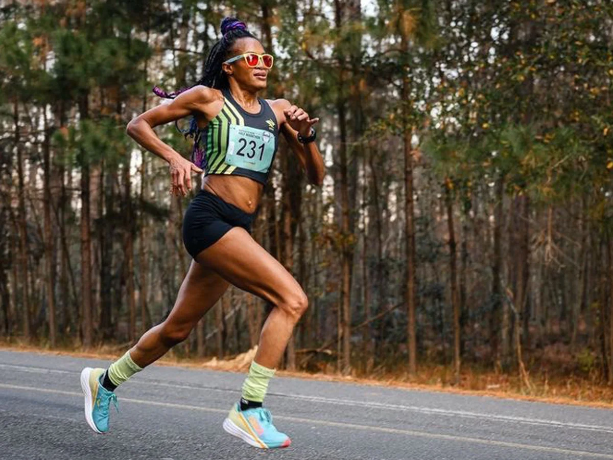 Runner in a marathon race