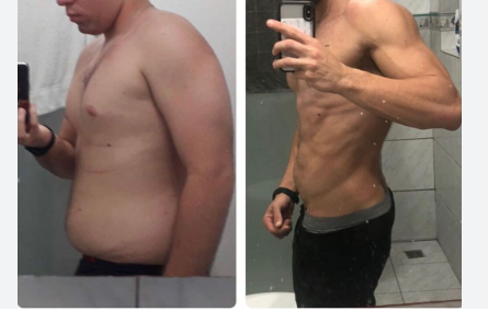 Client 2 significant recomposition with reduced body fat (before and after)