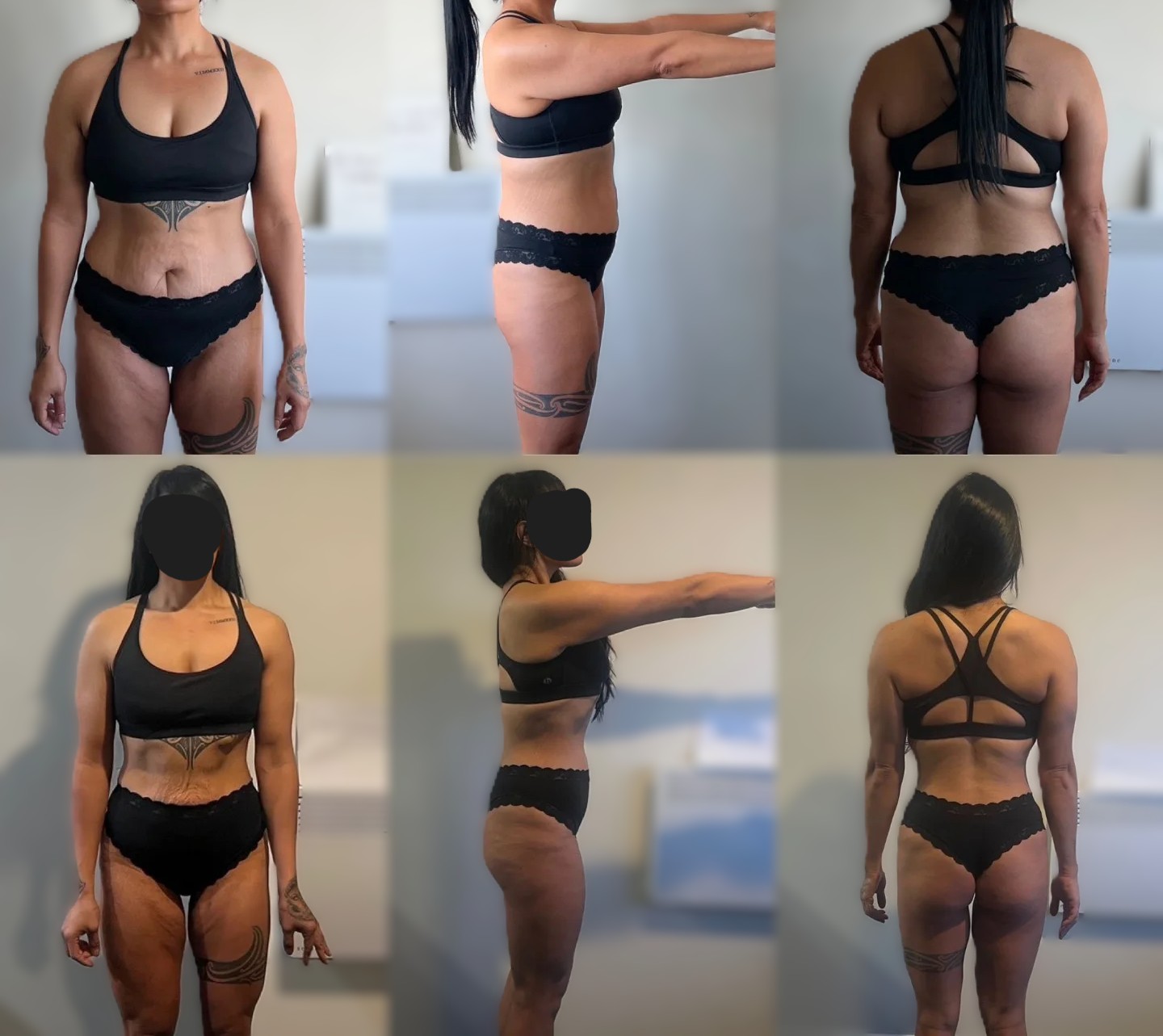 Client 7 weight loss and arm/shoulder definition (before and after)