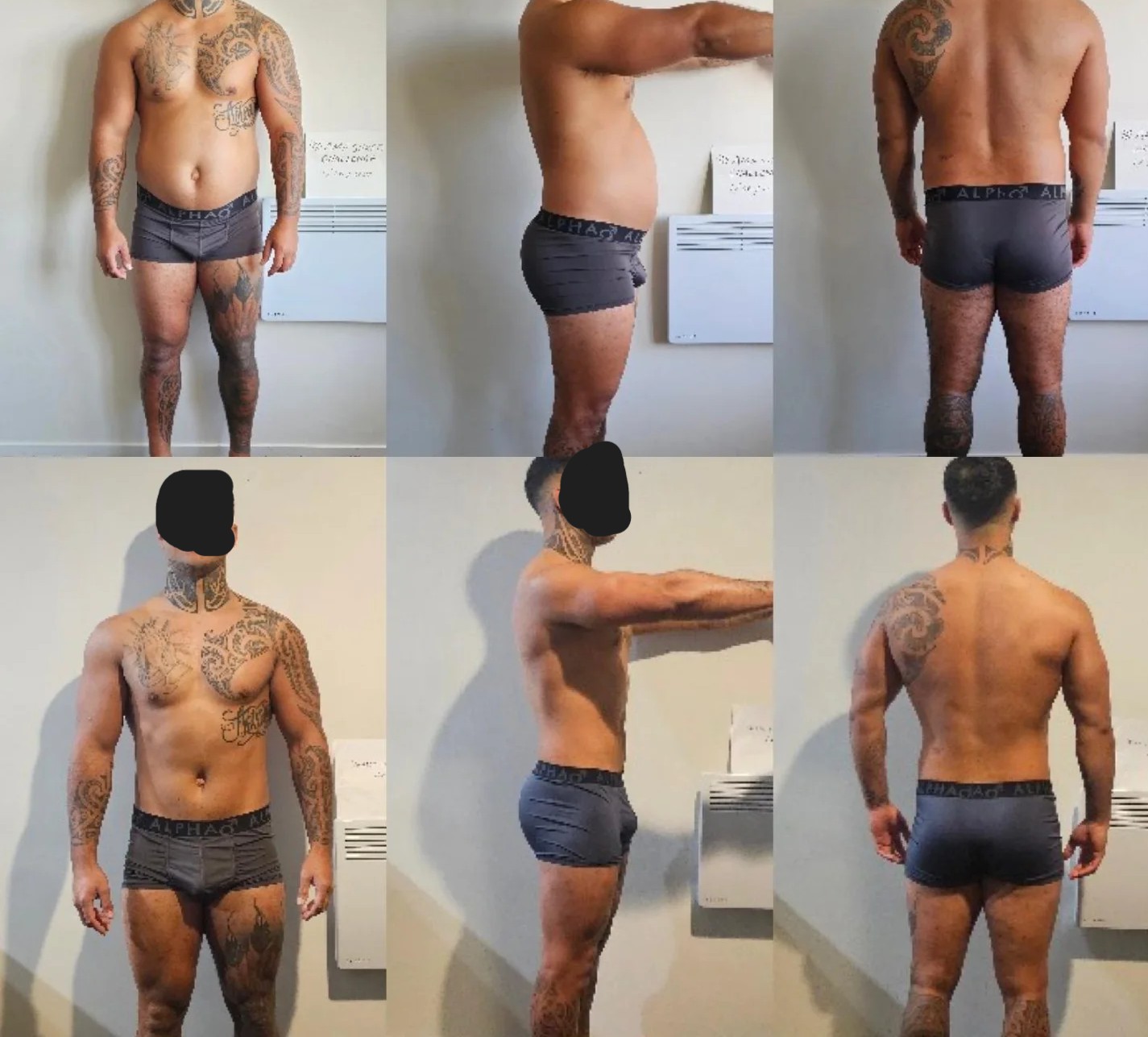 Tom L.'s 12-week recomposition collage